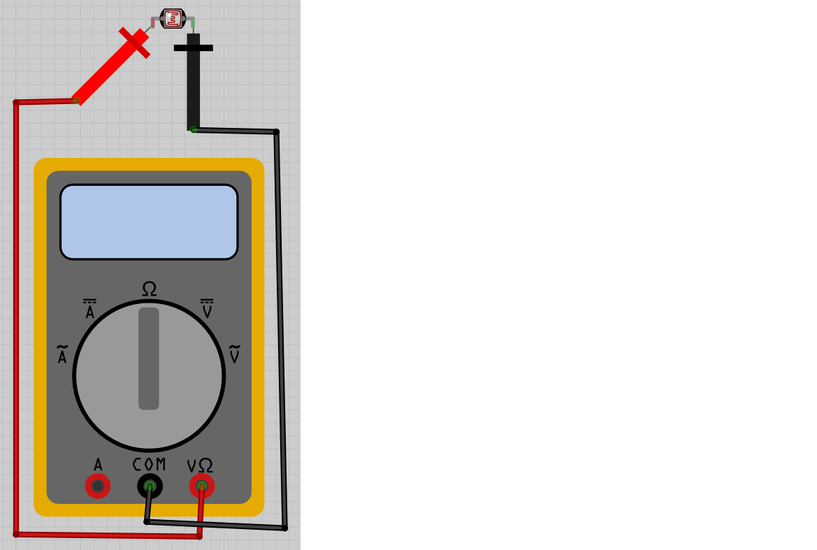 Att mäta en LDR med en multimeter