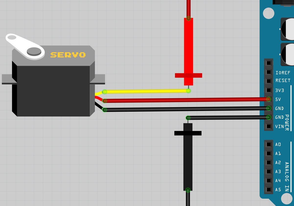 Anslutning av en servo, schematiskt