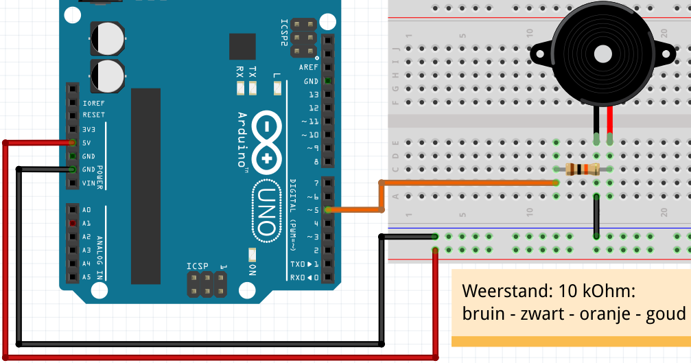 Aansluiten piezo