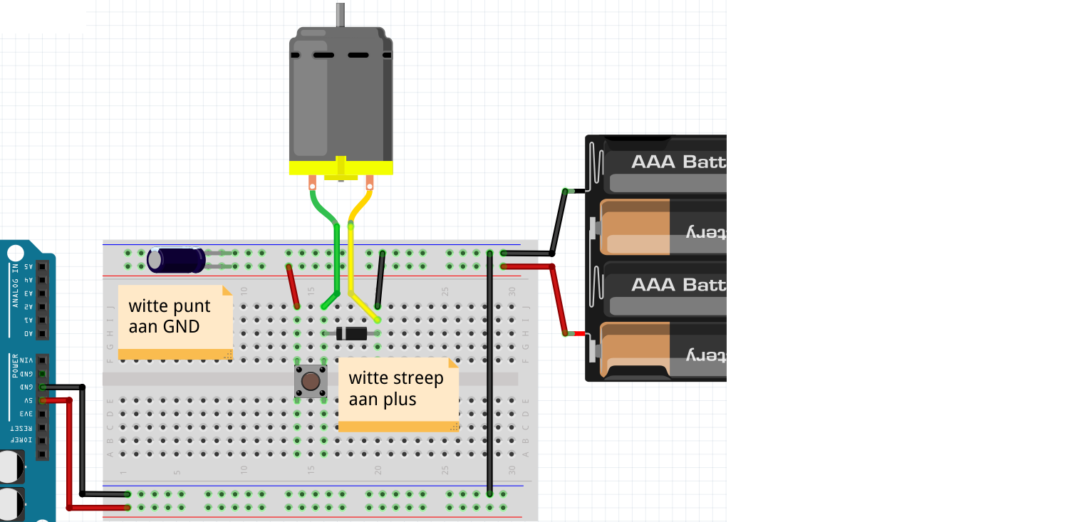 DC motor met drukknop