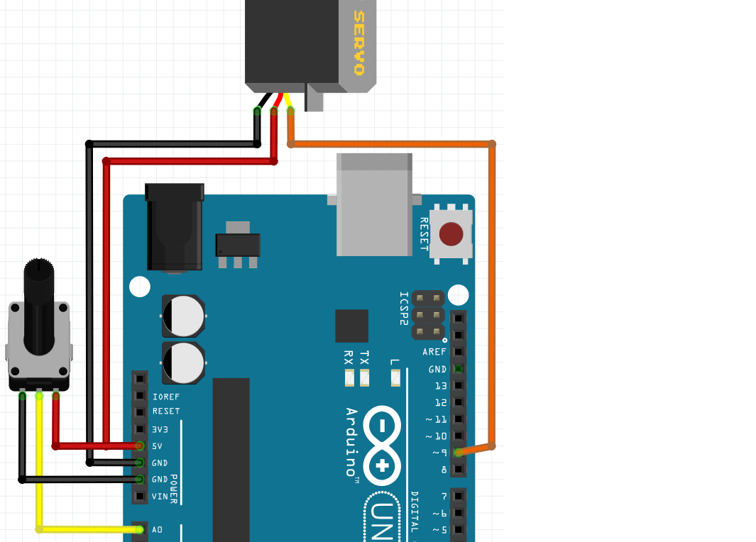 Servomotor och potentiometer