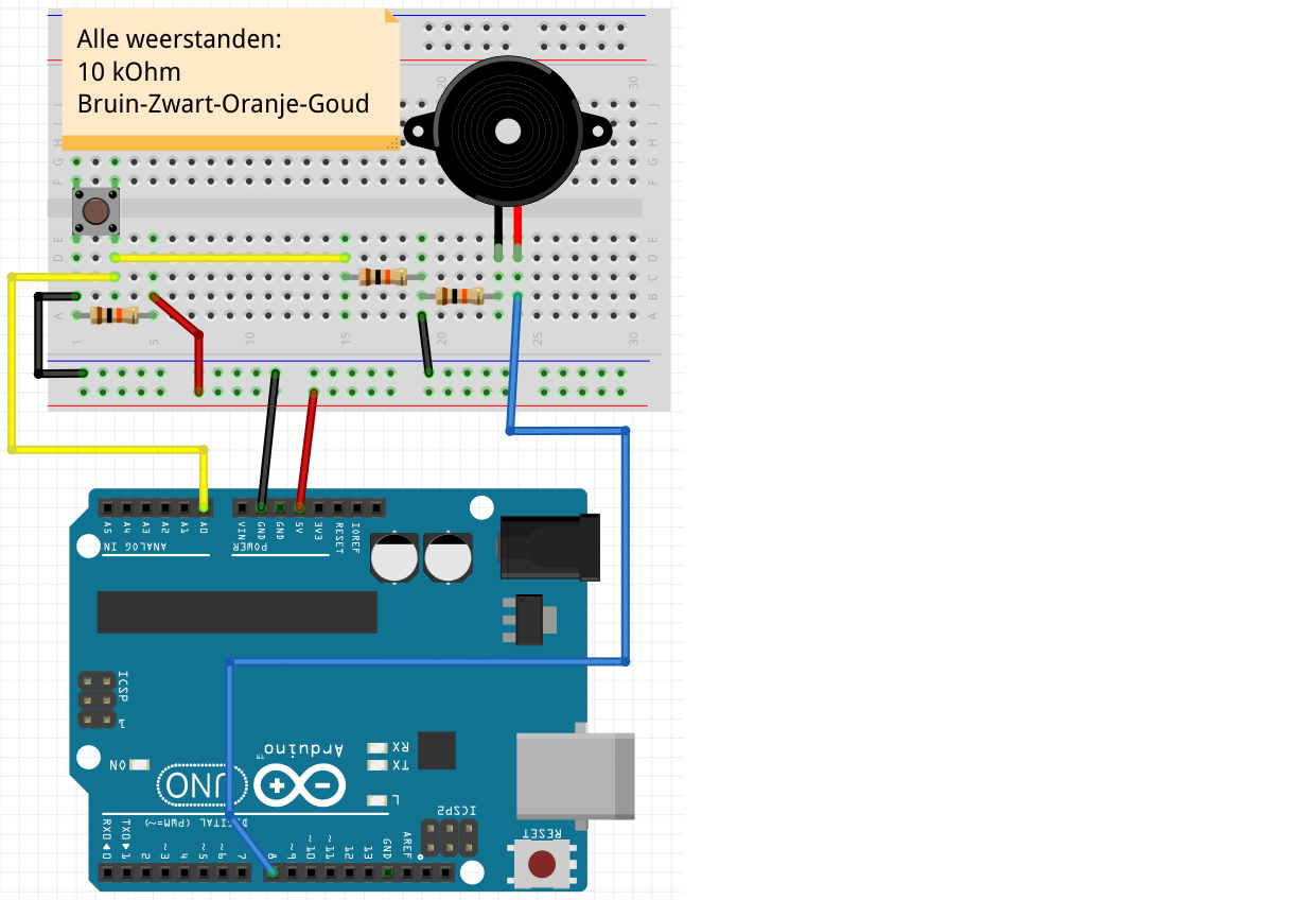 Lektion 20: 1-Pin-7-Resistors-In-Series-Piano: Uppgift 1