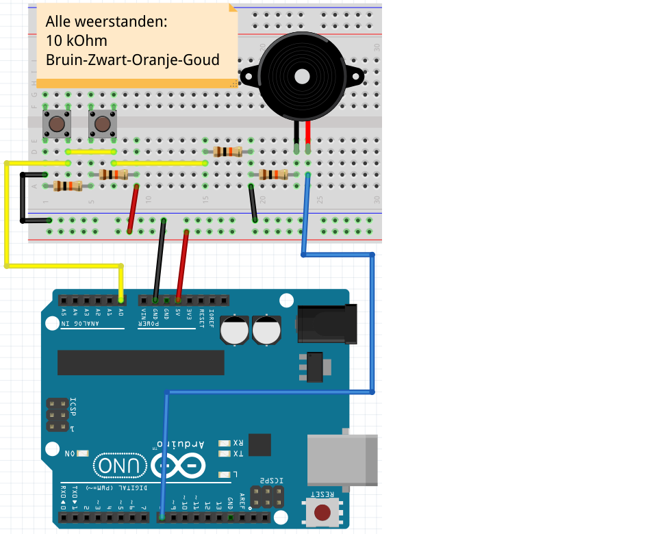 Lektion 20: 1-Pin-7-Resistors-In-Series-Piano: Uppgift 3