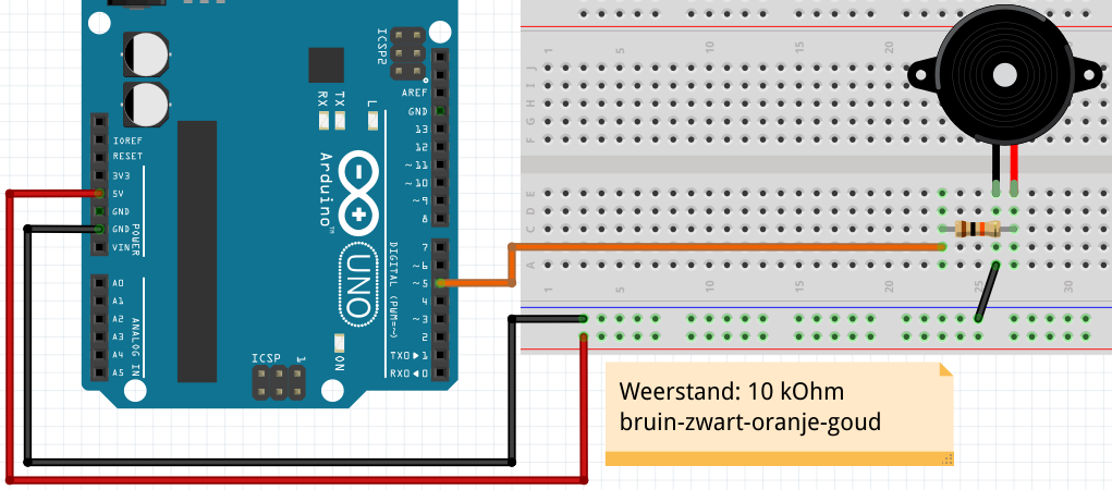 Aansluiten piezo