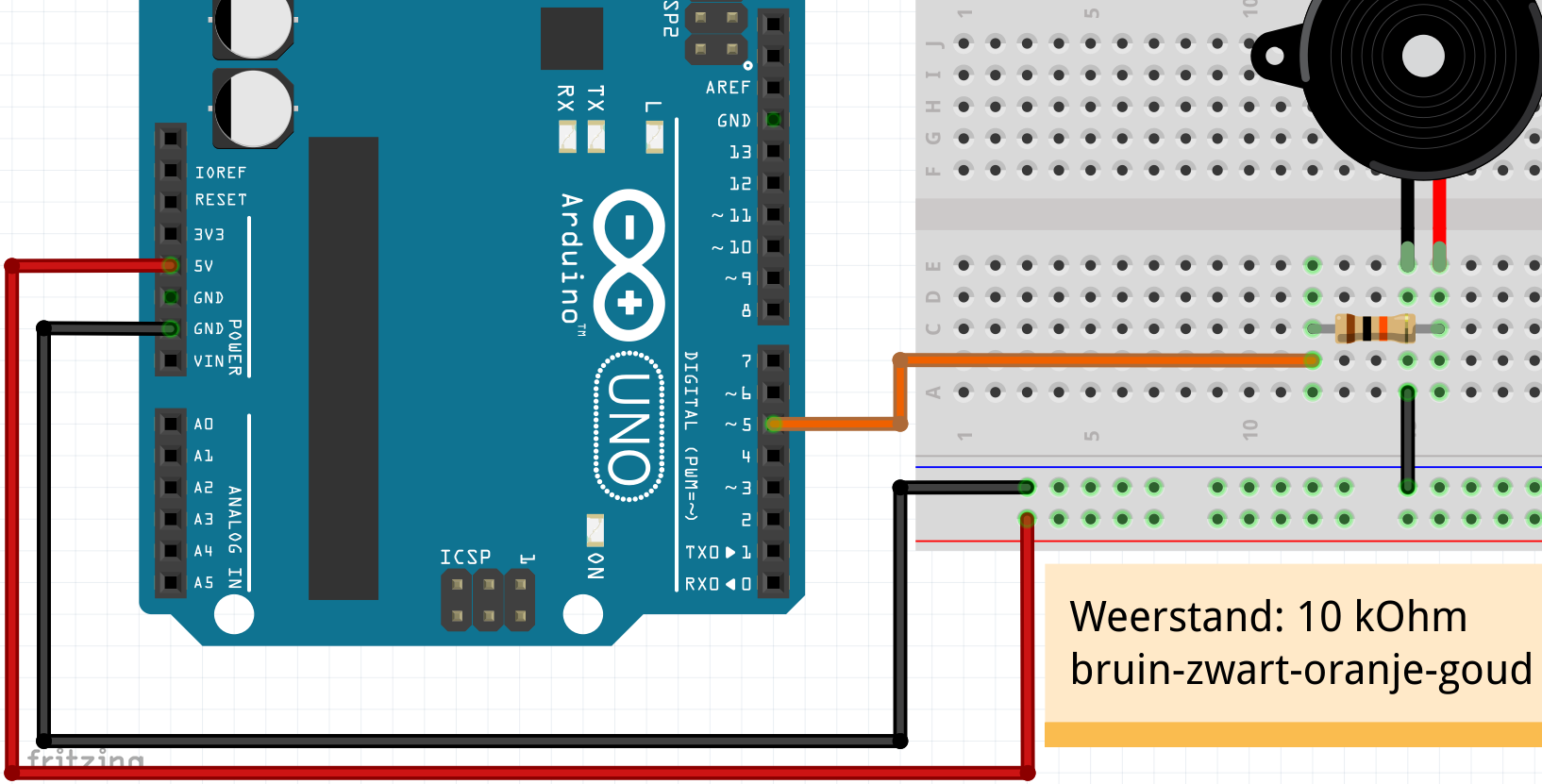 Aansluiten piezo