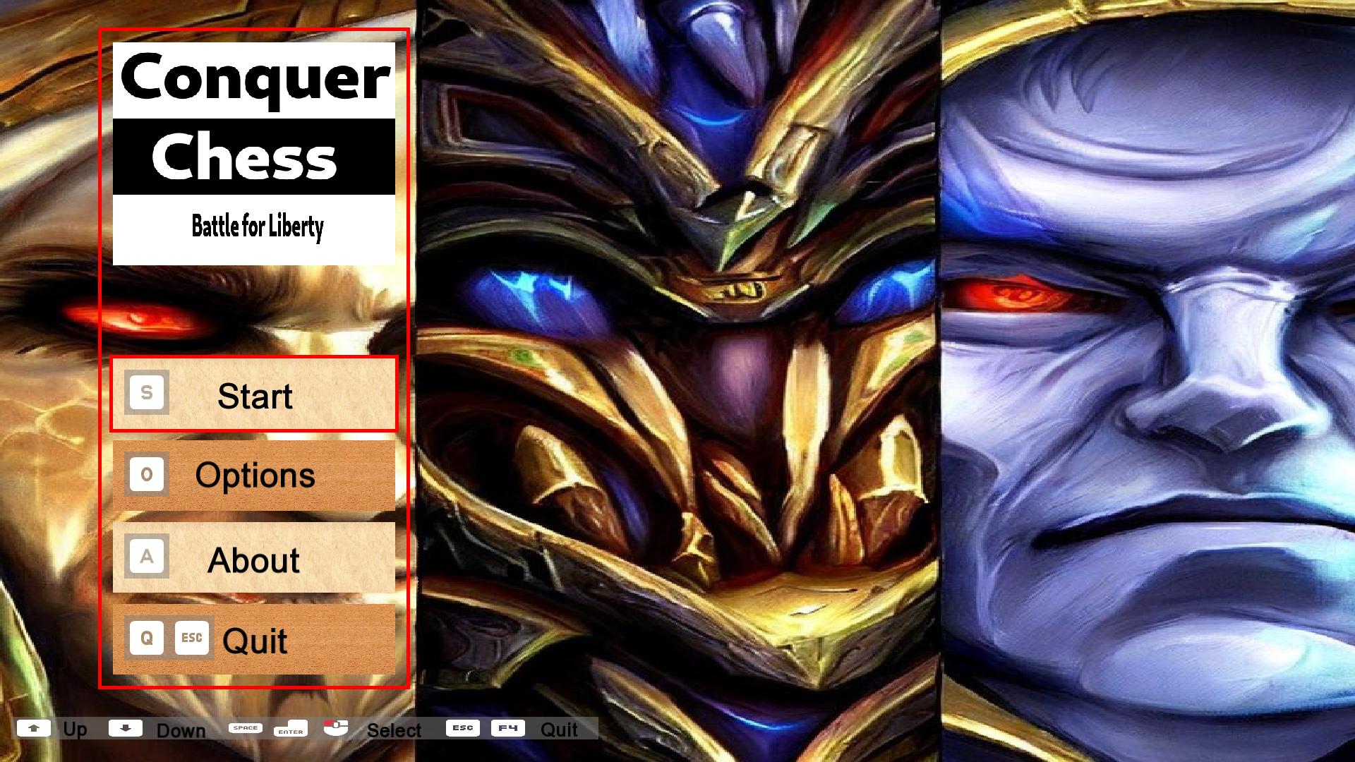 Main menu screen v0.8