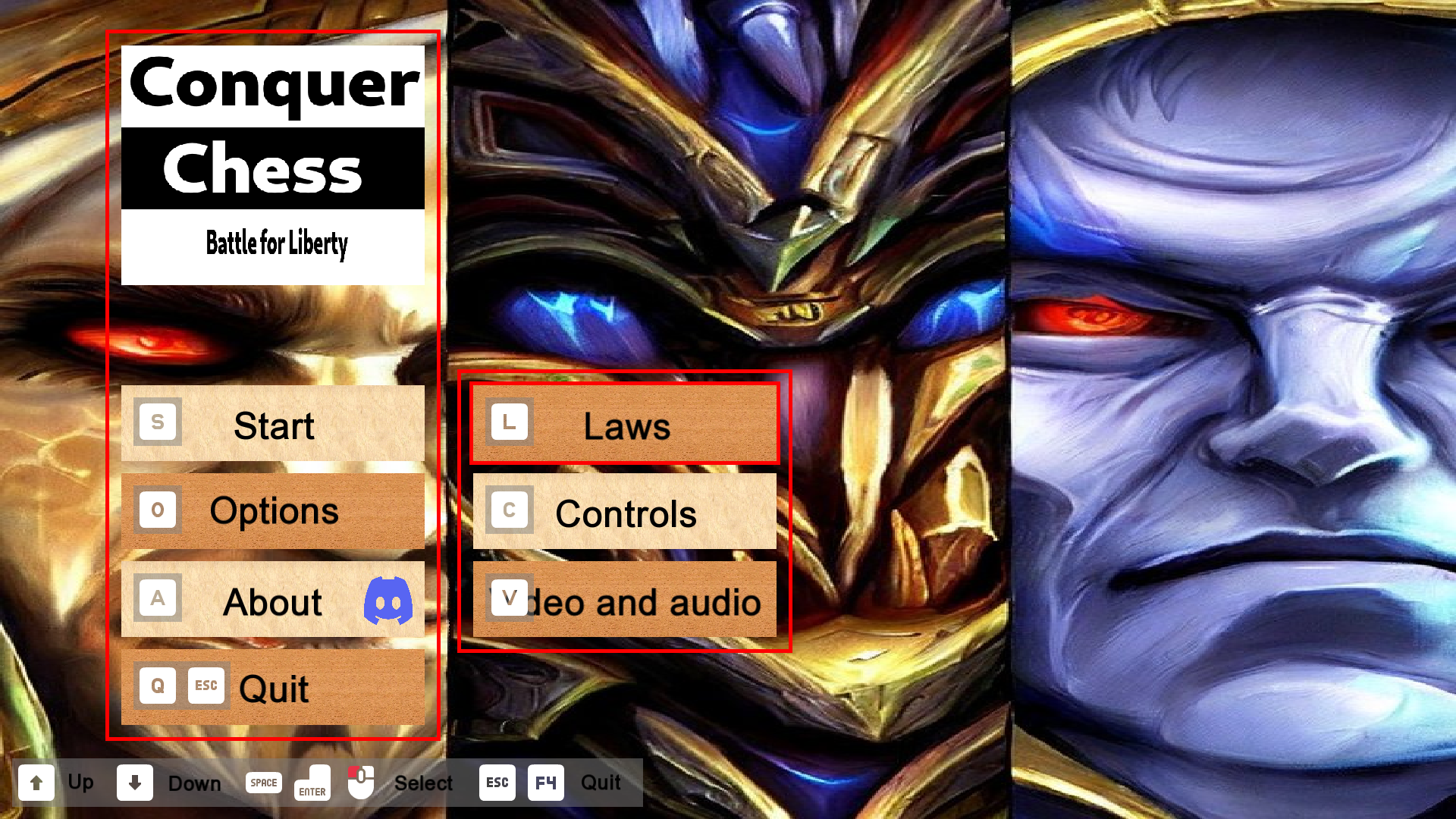The menu screen