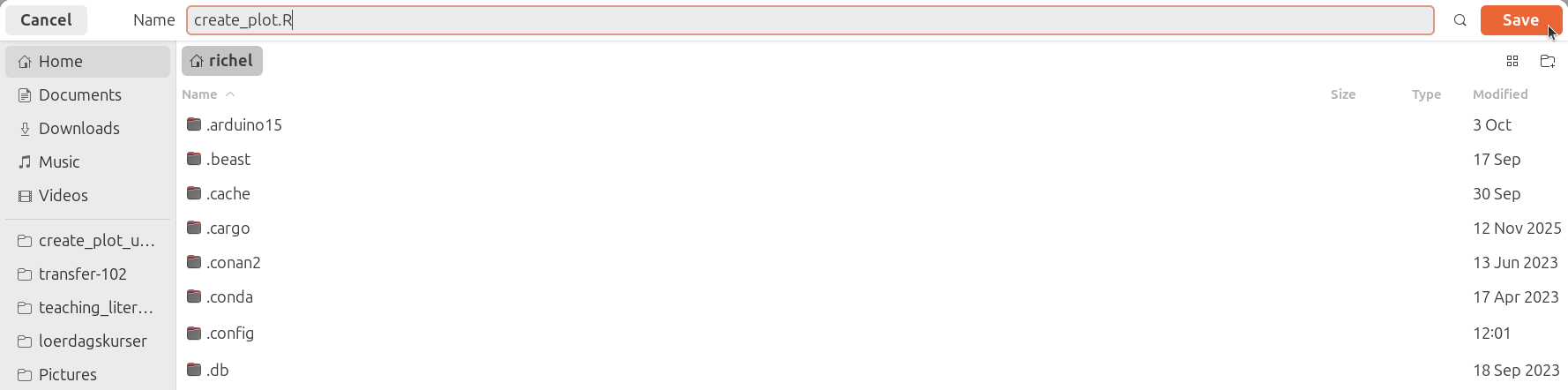 Type create_plot.R and click 'Save'