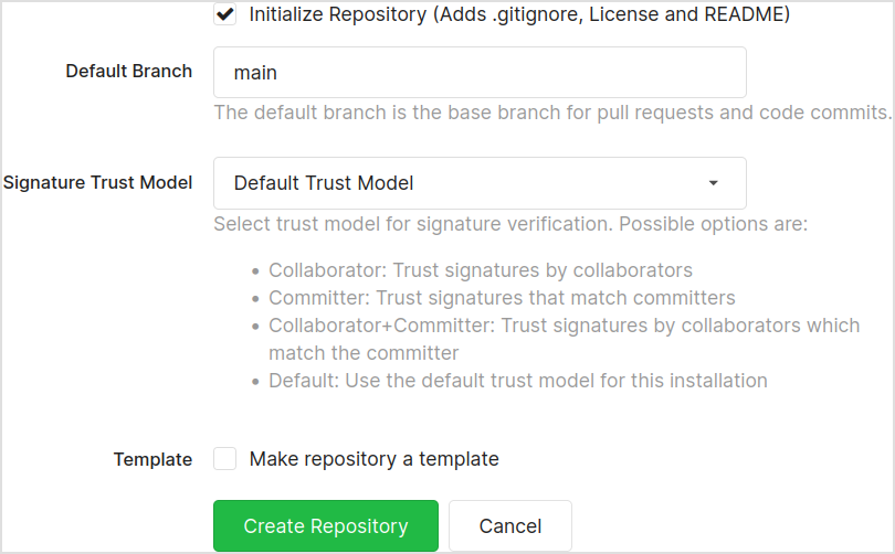 An initialized new repository
