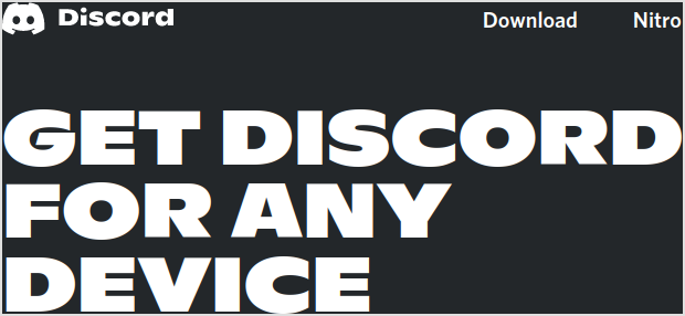 Discord homepage