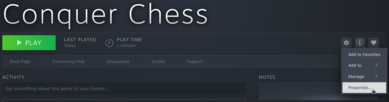 2. Click on 'Properties'