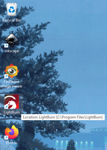 Double-click the LightBurn icon