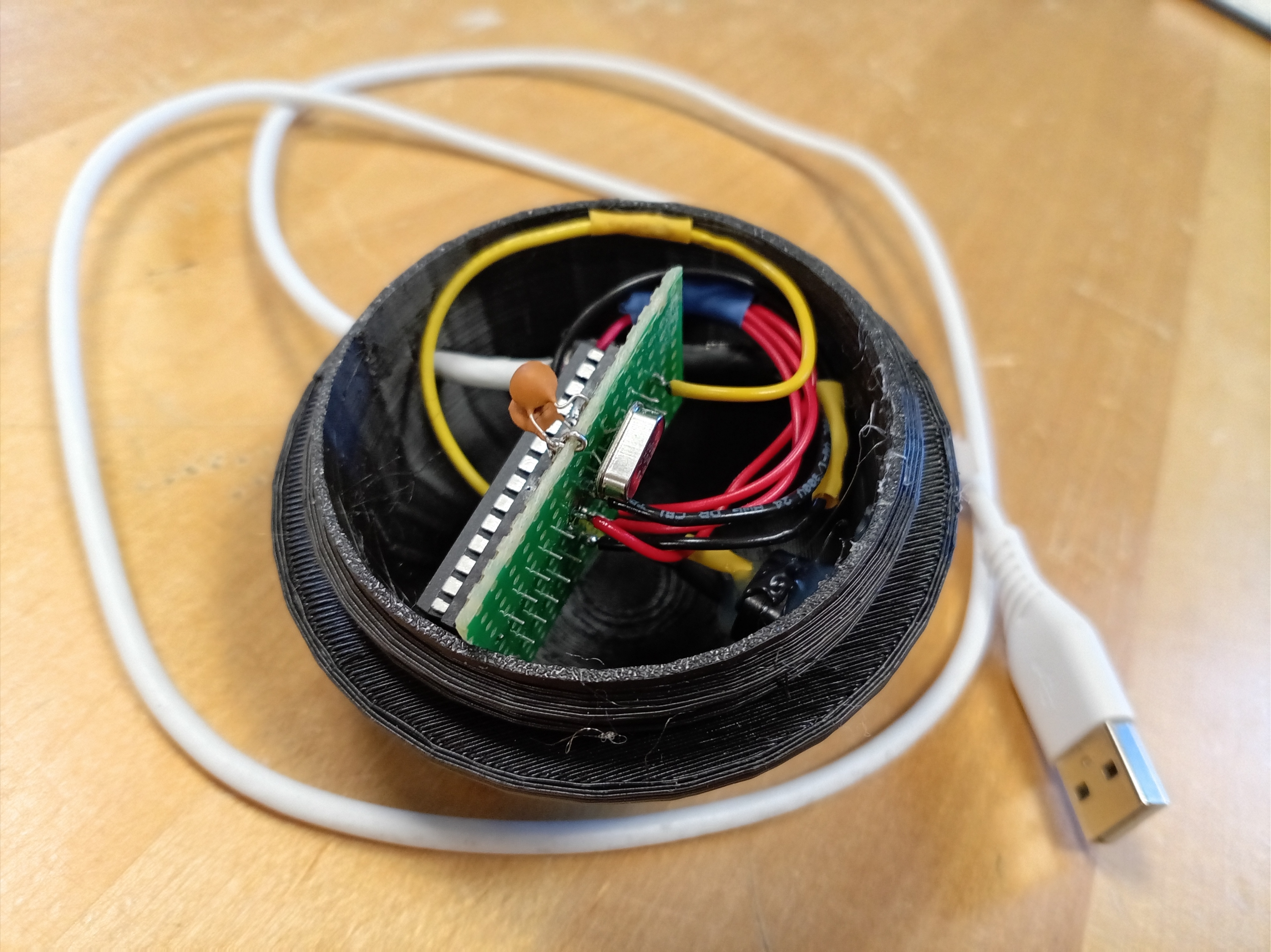 Sphere v0.2, with electronics in it