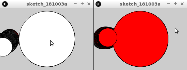 Cirklarna bli röda när de krockar