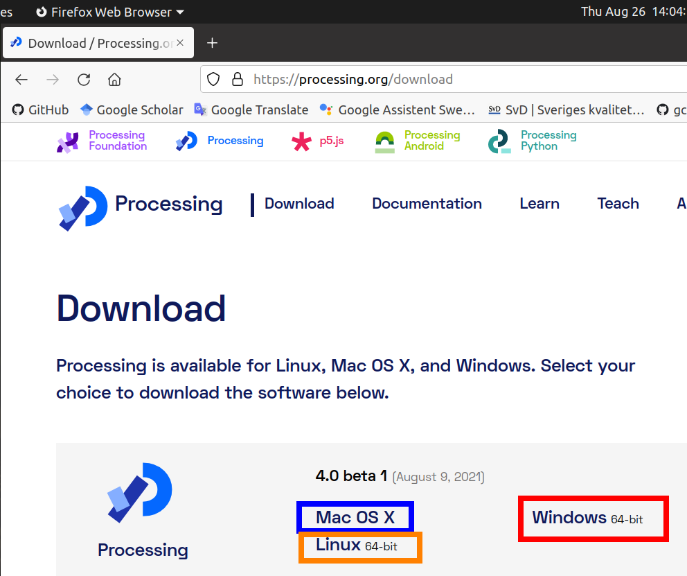 Klicka på 'Windows 64 bit'