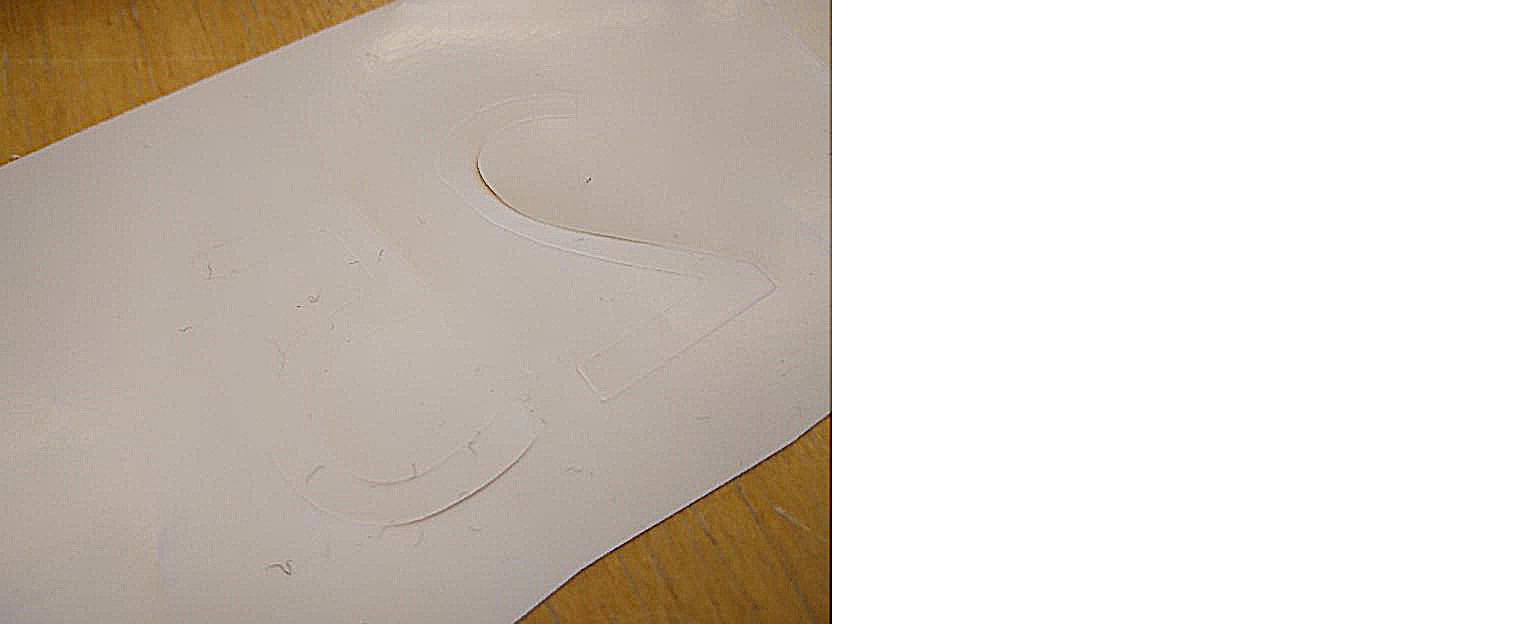 Vinyl with a pattern cut out